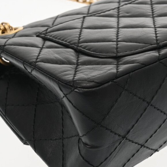 CHANEL 2.55 Mini Handbag 7.9" Matelasse ChainShoulder Black/Noir - Picture 9 of 12